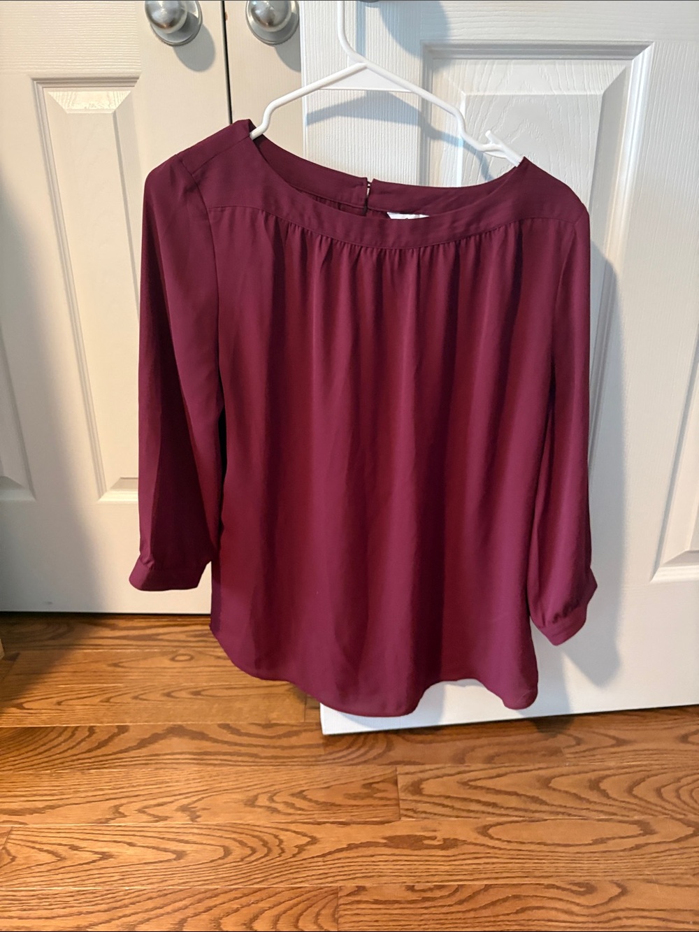 Reitmans Plum 3/4 Sleeve Boatneck Blouse